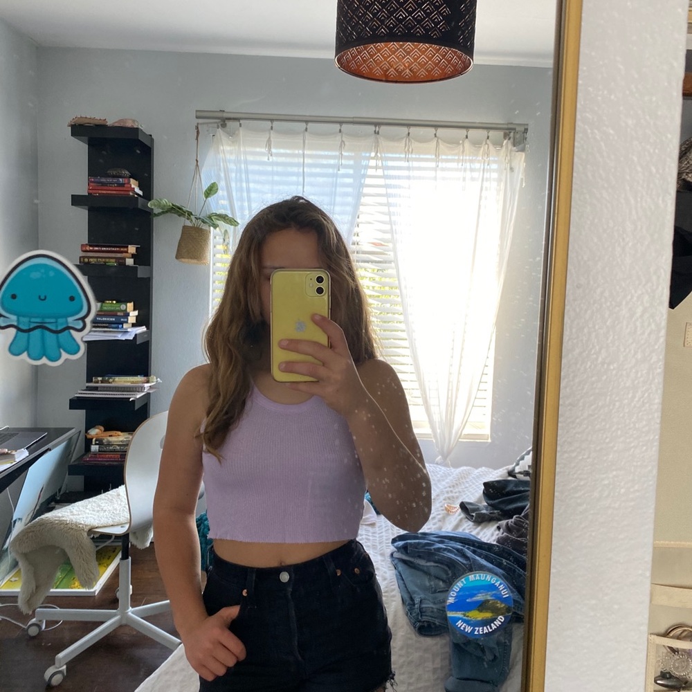 Tillys purple cropped tank top xs
